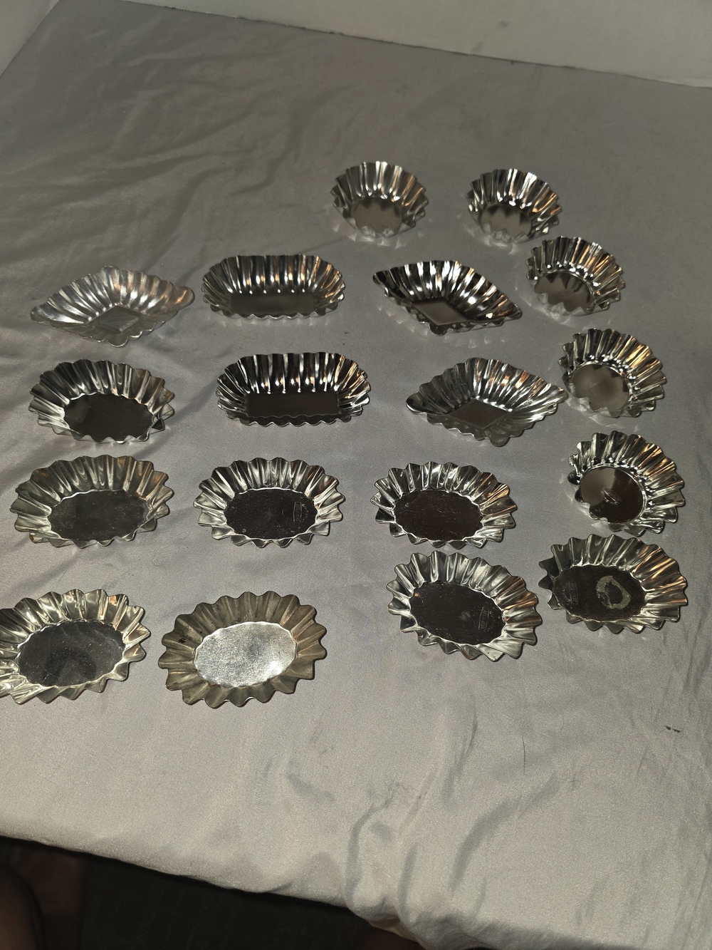Source Unknown Silver Fluted Tartlet Molds - Assorted Shapes